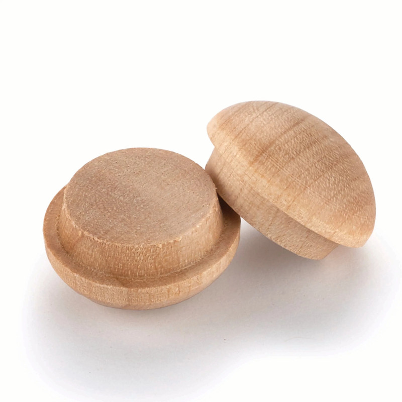 Button Top Screw Hole Plug - Diameter:1/2" - Species:Birch - Pieces:15-Piece
